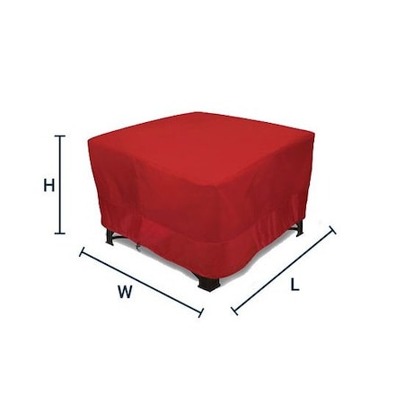 Eevelle Meridian Square Table/Firepit Cover, Red, 76 in L x 76 in W x 25.5 in H MDTSQFXL-RED